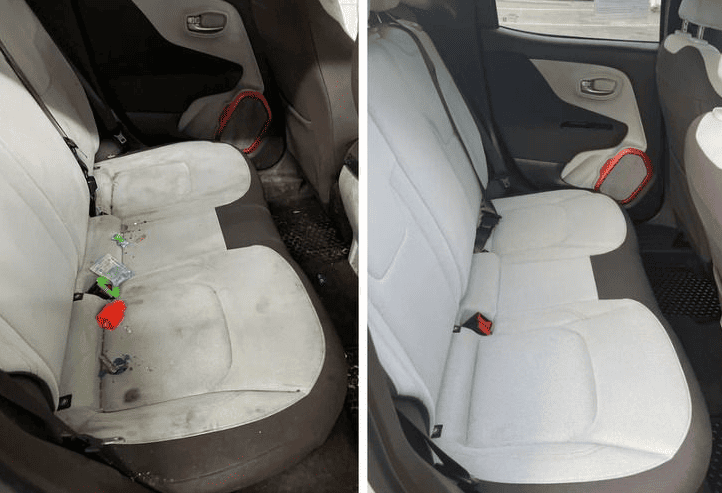 Πριν και μετά βιολογικός καθαρισμός αυτοκινήτου Αλεξανδρούπολη - Καθαρισμός καθισμάτων